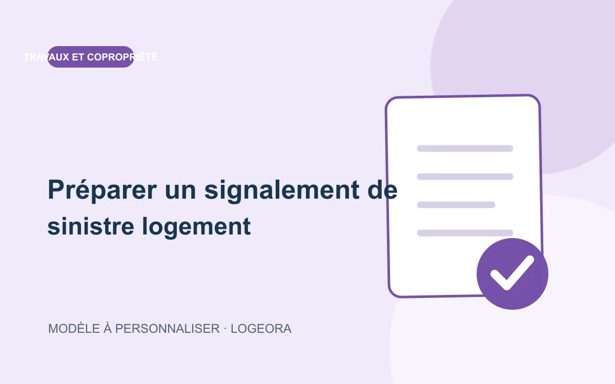 Illustration du modèle « Préparer un signalement de sinistre logement »