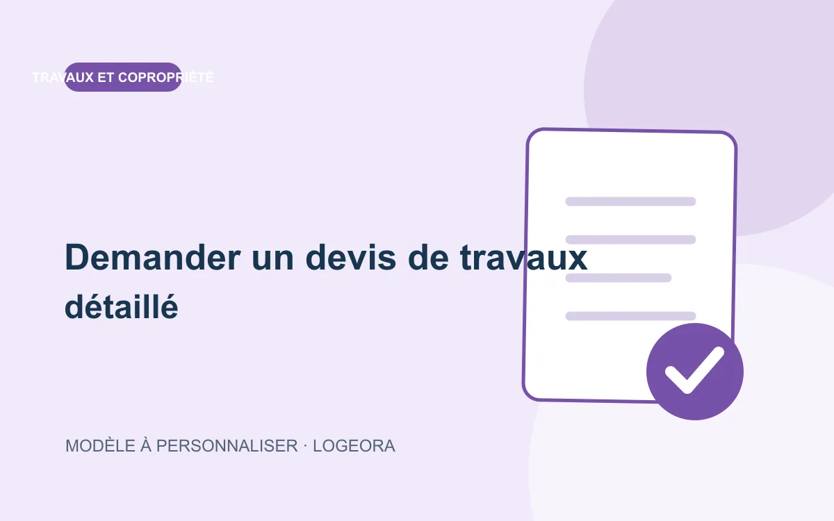Illustration du modèle « Demander un devis de travaux détaillé »