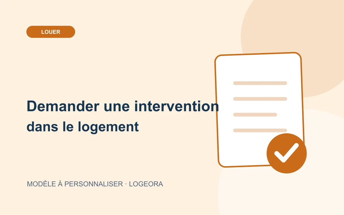 Illustration du modèle « Demander une intervention dans le logement »