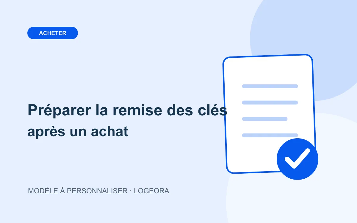 Illustration du modèle « Préparer la remise des clés après un achat »