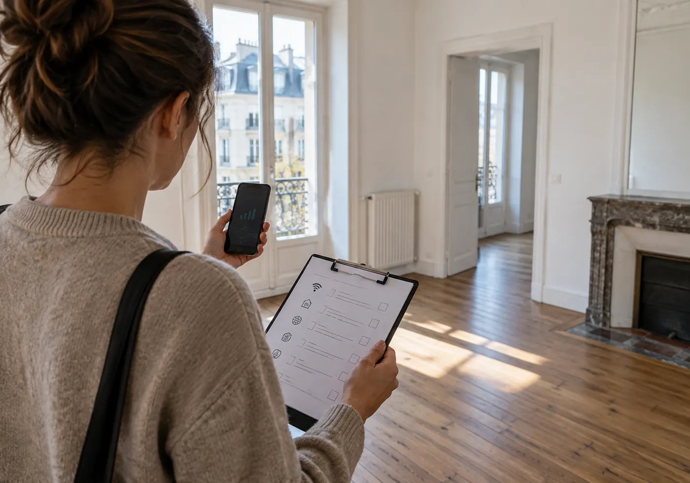Visiteur contrôlant la connexion et les usages numériques dans un appartement