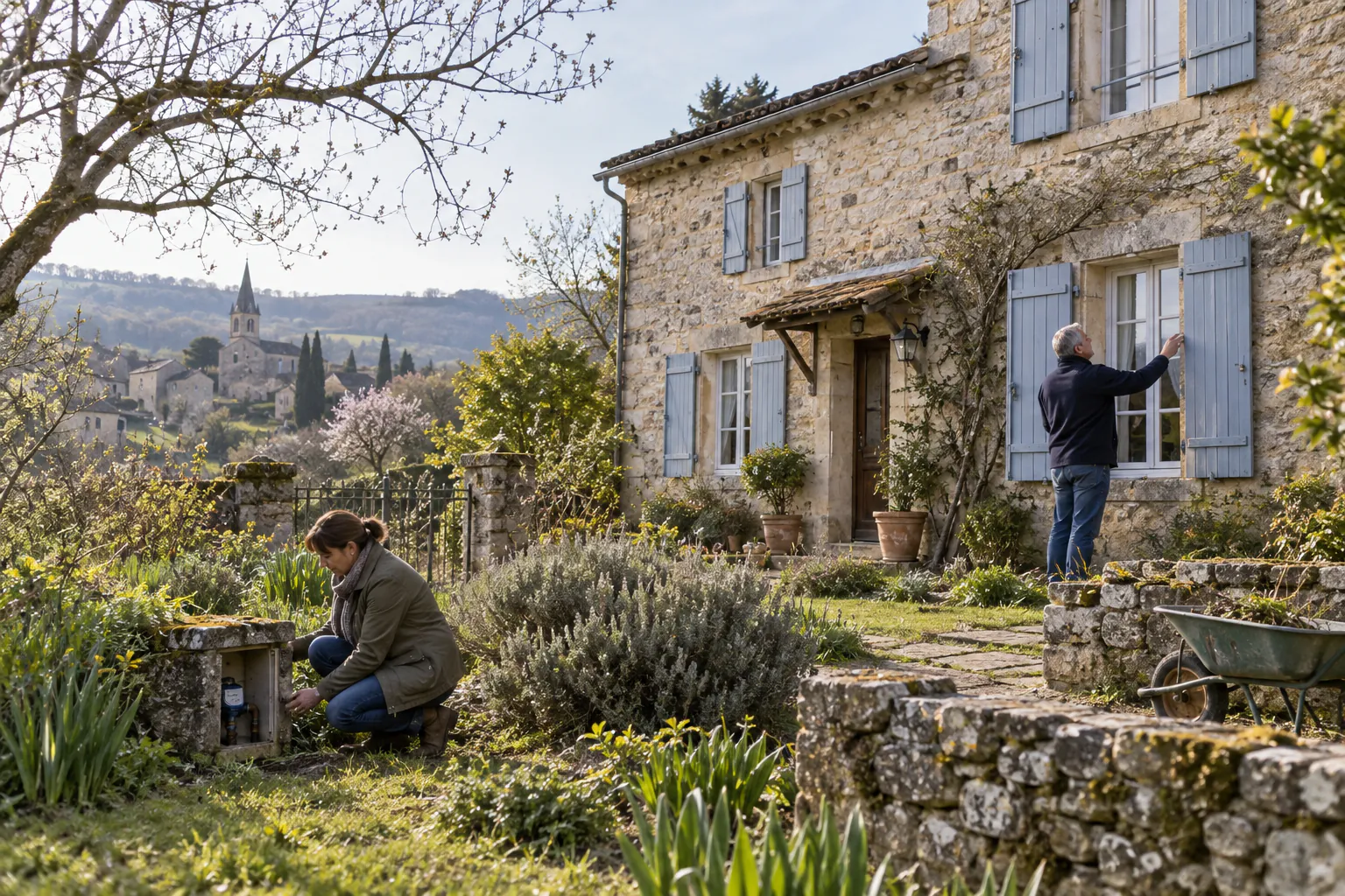 Réouverture et vérification d’une maison secondaire en pierre